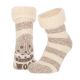 Wollen sokken dames - Stripes - Beige/Bruin - Antislip