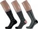 Kleurrijke dames sokken fashion - Grijs/Zwart (3-Pak)