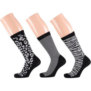 Kleurrijke dames sokken met dierenprint -Zilver (3-Pak)