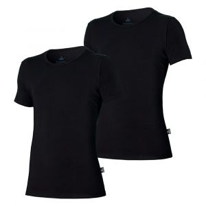 Heren T-Shirt van biologisch katoen met ronde hals zwart 2-Pak