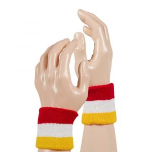 Oeteldonk Feest polsband - gekleurde polsband rood-wit-geel one size